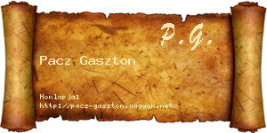 Pacz Gaszton névjegykártya